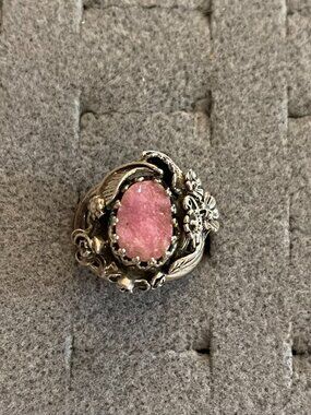 Vintage Sterling Silver Ring Sz 5.25 5.5 Handmade Bob Stringer Gemstone $295